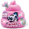 Pets Alive S001-Pets Alive-Pooping Puppies- Peluche interattivo serie 1, sfuso, 4 pezzi, senza interno, assortimento di colori standard