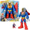 Imaginext Fisher-Price Imaginext DC Super Friends - Superman Insider e Corazza, robot alto 30+ cm con luci e suoni e personaggio Superman da inserire, accessori inclusi, giocattolo per bambini, 3+ anni, JCT47