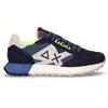 SUN68 Jaki 2.0 Fluo Sneaker In Pelle E Tessuto Navy Blu - Uomo - Navy Blu