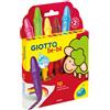 Giotto Bebè Pastelloni a cera colori assortiti + appuntapastellone conf. 10 pezzi Giotto Bebè assortiti - F477900