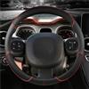 SQIFBA Copri Volante per Auto Coprivolante Auto In Microfibra Pelle Per Fiat Per Panda 2013-2022 Accessori Per Coprivolante in Pelle(RED O SHAPE)