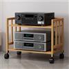 ZIGTUEI Mobile HiFi con Ruote, Mobile Stereo, Scaffalature Audio-Video, Mobile Stereo HiFi, Torre per Componenti Stereo, for Giradischi/Altoparlanti/amplificatori(53x50x38cm/20.9x19.7x15in)
