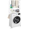 OHMG Mensola per WC da bagno con ripiano per WC a 3 livelli, mobile da bagno e bagno, bagno, bagno, balcone, armadio per lavatrice, barra di sospensione