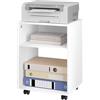 EUGAD Porta Stampante con Ruote, Mobile Stampante con 2 Scomparti Aperti, Tavolino Mobile, per Ufficio e Casa, in Legno, 40x35x55 cm