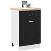 vidaXL Armadio pensile Rovere Nero 50 x 46 x 81,5 cm