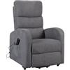 POLTRONE ITALIA Poltrona Relax Elettrica 4 ruote reclinazione poltrona per anziani soggiorno elevabile Detraibile 19% microfibra Grigio