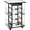 HOMCOM Carrello da Cucina con Cassetto Salvaspazio 57x37x83 cm Nero