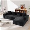 Lekvvied Divano senza osso completamente compresso, divano angolare con chaise longue a L, divano modulare moderno con sedute profonde, per soggiorno e camera da letto, nero