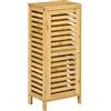 kleankin Armadietto Bagno in Bambù con Ripiano Interno Regolabile e Porta a Feritoia, 30x19.9x70 cm, color Legno