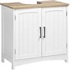 kleankin Mobile Sottolavabo per Bagno con 2 Ante 60x33x60cm Legno e Bianco