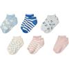 Amazon Essentials Fantasmini Fantasia Bambine e ragazze, 6 Paia, Blu Floreale/Rosa, Large (8-12 anni)