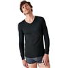 Damart T-Shirt con Scollo a V, Interlock Thermolactyl, Maniche Lunghe Nero M