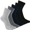 PUTUO Calze con Dita Separate Uomo: Calzini 5 Dita in Cotone per Sportivi da Uomo taglia 39-44