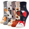 PUTUO Calzini Donna Divertenti Gatto: Calze Divertenti Fantasia Donna Calzini Animali Cotone Natalizie Eleganti