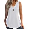 Zeagoo Top Donna Canotta Donna Estiva Scollo a V Tops Casual Senza Maniche Tshirt Top Donna Elegante Cotone Bottoni Estiva Ramo Verde363 S