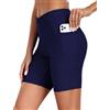 Ekouaer Pantaloncini da Bagno Donna Vita Alta Pantaloncini Spiaggia Pantaloncini da Surf con Tasche Costumi Mare Elastici Costume da Bagno S-2XL,Stampa XXL