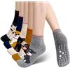 PUTUO Calzini Antiscivolo Divertenti per Donna: Calze Gatti Donne Calzini Fantasia Animali di Cotone Per Fitness Sport Casuale Modello gatto 5 paia 37-43