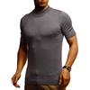 Leif Nelson, LN7430, maglietta estiva, a maniche corte, da uomo, in filato fine, girocollo, slim fit, colore: bianco, nero, grigio scuro, S