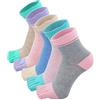 LOFIR Calzini con Dita Separate da Donna Calze 5 Dita in Cotone, Calzini Antiscivolo da Donna Calze con le Dita dei Piedi, Taglia 35-41, 5 paia