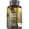 WeightWorld Vitamina C 1000mg e Zinco Integratore Vegano, 1 Compressa al Giorno (6 Mesi di Fornitura), 180 Compresse di Vitamina C e Zinco Citrato, Acido Ascorbico, Senza Magnesio Stearato, Prodotto in UK, GMP