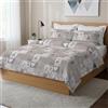 PENSIERI DELICATI Parure Copripiumino Matrimoniale 100% Cotone, Completo di Sacco 250x200cm e 2 Federe 52x82cm, Made in Italy, Copripiumino Lavabile In Lavatrice A 40°, Fantasia Alpi Beige