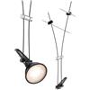 Paulmann CorDuo, punto luce singolo per sistema di cavi per faretti, 94489, Comet, massima CC: 12V 50 Watt, estensibile, nero, opaco, in metallo, GU 5,3, senza lampadine