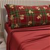 PETTI Artigiani Italiani - Lenzuola in Cotone con Federe in Stampa Digitale di Natale, Lenzuola Natalizie Una Piazza, Completo Letto Singolo Natalizio, Orsetto Tartan, 100% Made in Italy