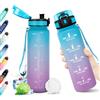 KollyKolla Borraccia 500ml, Bottiglia Acqua Riutilizzabile, Borraccia con Filtro, Borracce con Marcatori Temporali, Borracce senza BPA, A Prova di Perdite, Bottiglia Acqua per Bambini, Scuola, Ufficio