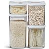 Mepal - Set di 4 pezzi - Contenitori Plastica per Alimenti con Coperchio - Organizzatori da Cucina - Trasparente, Impilabili & Ermetici - 2 x 1000 ml, 1 x 1500 ml e 1 x 425 ml - White