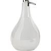 Gedy Adelaide Dosasapone, Misure e Peso: 17X10,2X10,2 CM & 0,2 kg, capacità del portasapone 420 ml, Dispenser Sapone Bagno in Ceramica, Finitura Bianca, Design R&S, 2 Anni di Garanzia, Unica