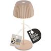 BRILONER - Mini lampada da tavolo LED senza fili IP44 con bordo luminoso, touch dimmer, lampada da comodino ricaricabile, vincitore del German Design Award 2025, 8,5x20 cm, beige