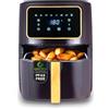 BERGNER CHARCOAL Friggitrice ad aria 1800W 6,9L 8 programmi di cottura Impostazione temperatura 80-200°C Timer fino a 30 minuti Rivestimento Ceratech