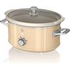 Swan Retro SF17021CNEU Slow Cooker 3,5L Contenitore di Cottura rimovibile, Ceramic Non-Stick PFOA & PTFE Free, 3 Livelli di Temperatura, Coperchio di Vetro, Design Vintage, Crema, 200W