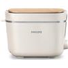 Philips Tostapane Eco Conscious, Plastica Bio al 100%, 8 Livelli di Doratura, Scaldapanini Integrato, Raccoglibriciole Rimovibile, Crema (HD2640/10)