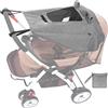 CaiTang Parasole per Passeggino, Parasole per Passeggino Universale UV 50+, Regolabile Parasole Universale Passeggino, Telo Parasole per Carrozzina e Passeggino con Lucernario e Ali Laterali- Grigio