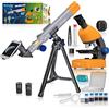 Bresser Junior - Set microscopio e telescopio con microscopio 40x 640x e telescopio 40/400 mm, per bambini a partire da 8 anni