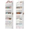 SONGMICS Organizer Armadio da Appendere, Portaoggetti da Appendere a 5 Scomparti, Organizzatore Armadio Salvaspazio con Tasche, 140 x 40 x 15 cm, Bianco Nuvola, Collezione Tina RDH011WH01
