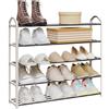 WOLTU Scarpiera Scaffale 5 Ripiani per 20 Paia di Scarpe in Acciaio Plastica Beige