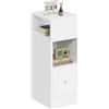 EUGAD Comodino Stretto, Comodino con 2 Scomparti a Giorno e Cassetto, Tavolino da Notte 25x30x66cm, Mobile Salvaspazio per Camera da Letto, Soggiorno, in Truciolato, Bianco, 0179ZZ