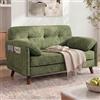 YOUDENOVA Divano 2 Posti, Piccolo Divano con Braccioli Morbidi e Tasca Laterale, Mini Divano per Soggiorno, Appartamento, Ufficio, Montaggio Facile, 145×75×85 cm, Chenille Verde