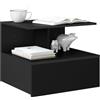 WOLTU Comodino Sospeso, Comodino per Camera da Letto con 1 Cassetto e 1 Scomparto Aperto, Mobiletto per Cameretta Moderno, Fissaggio a Parete, in Legno, Nero, 40x35x31cm