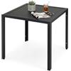 LIFERUN Tavolo da giardino in alluminio, resistente alle intemperie, 75 x 75 cm, nero, per esterni, quadrato, terrazze, giardino, balcone
