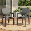 LIFERUN Teslin - Set di 6 sedie da giardino impilabili con struttura in metallo, sedie da balcone con braccioli, sedie da pranzo per esterni, terrazza, giardino, piscina, fino a 120 kg, grigio, 6pcs