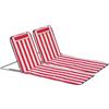 Outsunny Set 2 Sdraio da Spiaggia con Schienale Regolabile su 5 Livelli, Poggiatesta e Borsa da Viaggio, Lettini Spiaggia Pieghevoli in Acciaio e PE, 124x53x35-45 cm, Rosso e Bianco