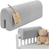 Totsy Baby Paracolpi lettino neonato antisoffoco 50 cm - Protezione schiuma per lettino fasciatoio e culla per i bordi del letto o della culla per bambini da 1 a 3 anni Velluto a coste Oeko-Tex Grigio Chiaro B