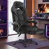 SONGMICS Sedia Gaming, Sedia Ufficio Scrivania, Ergonomico, con Poggiapiedi, Poggiatesta Regolabile, Cuscino Lombare, Portata 150 kg, Nero Inchiostro OBG077BH21