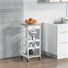 HOMCOM Carrello da Cucina Salvaspazio in MDF, 37x37x82cm, Bianco