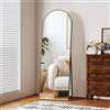 Clevich Specchio da Terra Curvo, 150 x 50 cm, Specchio da Parete con Cornice in Alluminio per Camera da Letto,Bagno,Ingresso e Corridoio, Nero