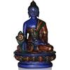 BUDDHAFIGUREN/Billy Held BUDDHAFIGUREN Statua del Buddha - Buddha della Medicina 11,5 cm - Resina - dipinto di blu