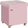 Casaria® Pouf Sgabello 38x38cm Portaoggetti in Velluto Pieghevole con Piedini Poggiapiedi Imbottito Portata 300kg Soggiorno Camera da letto Corridoio